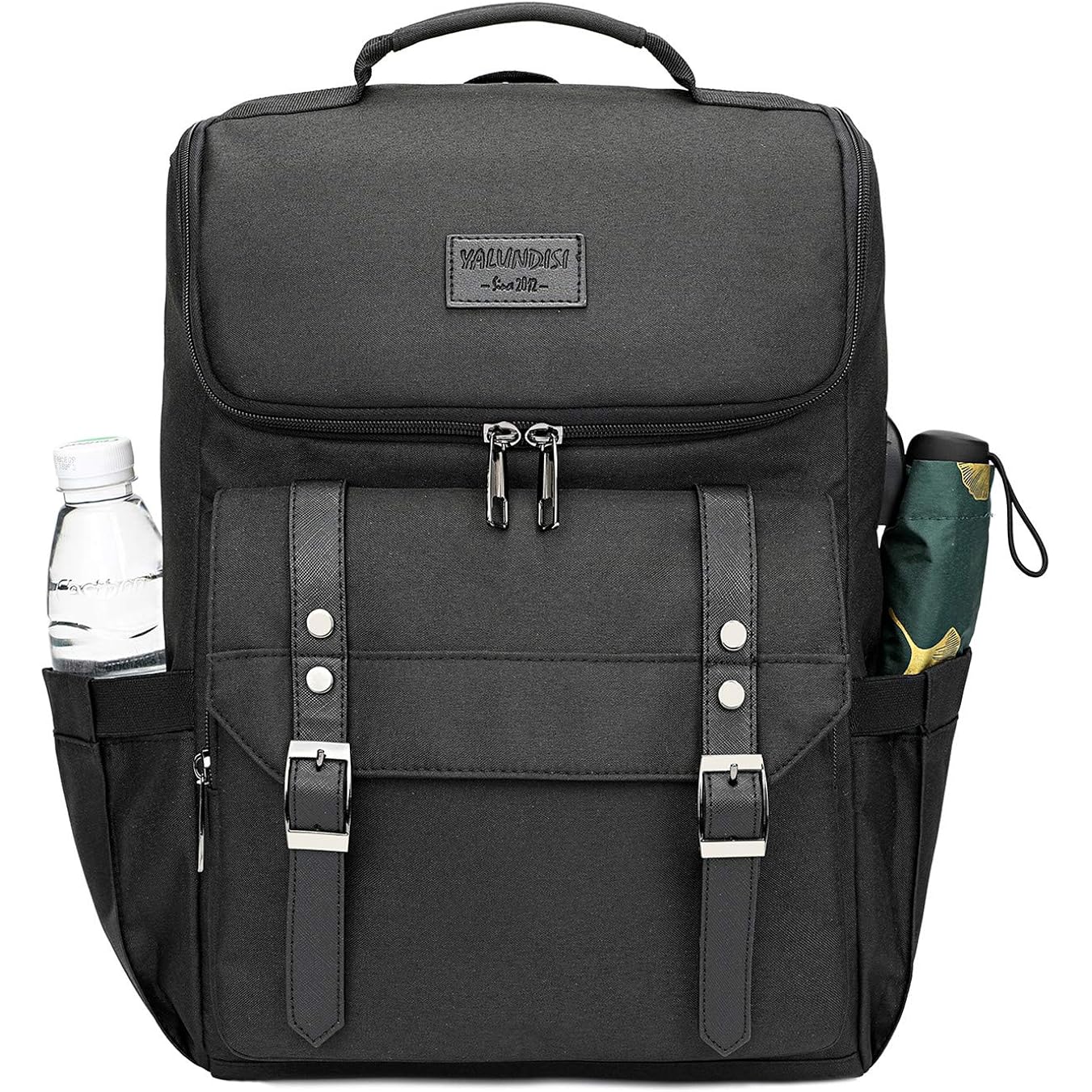 Yalundisi Vintage Backpack Travel Laptop Backpack With Usb Charging Port For Women & Men College Backpack Fits 15.6 Inch Laptop Black