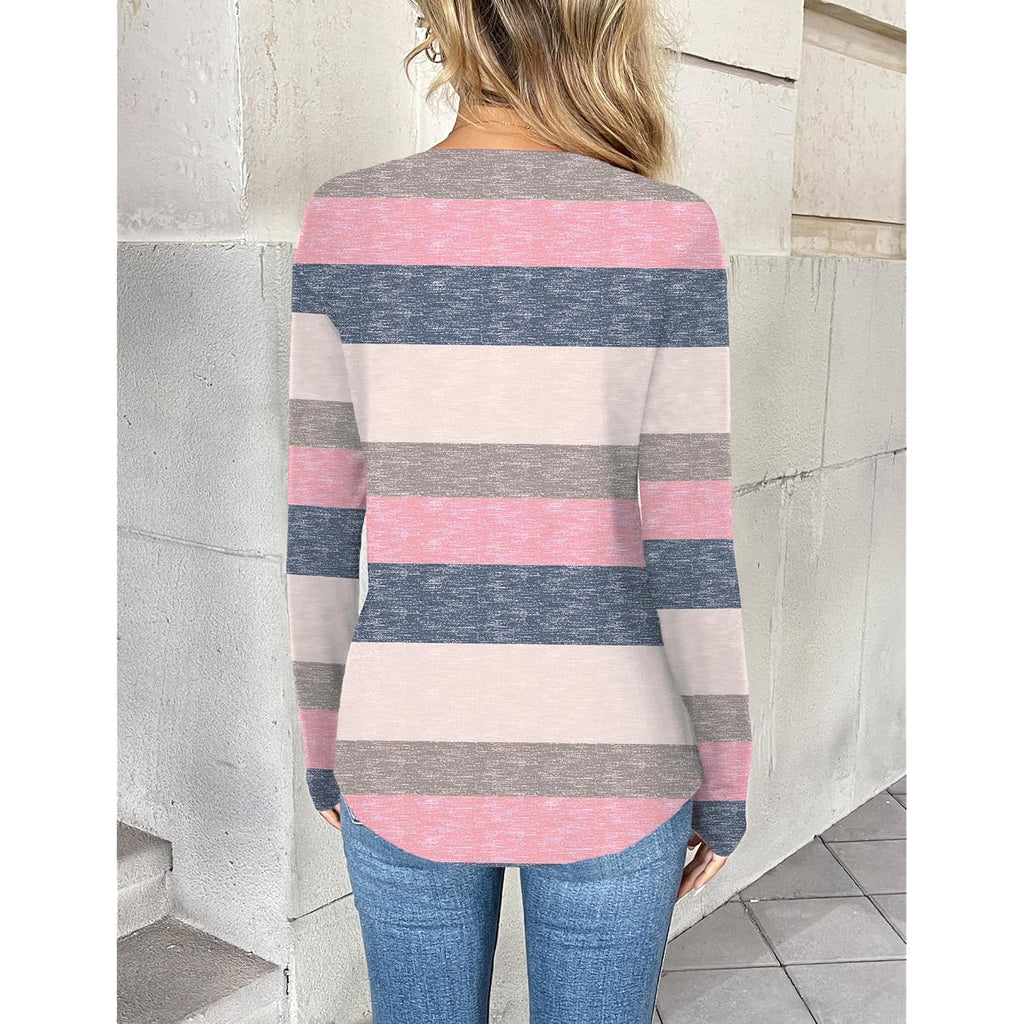 Zeagoo Women Long Sleeve Tops Dressy Casual V Neck Tshirts Basics Tee Spring Summer Trendy Clothes S-2Xl
