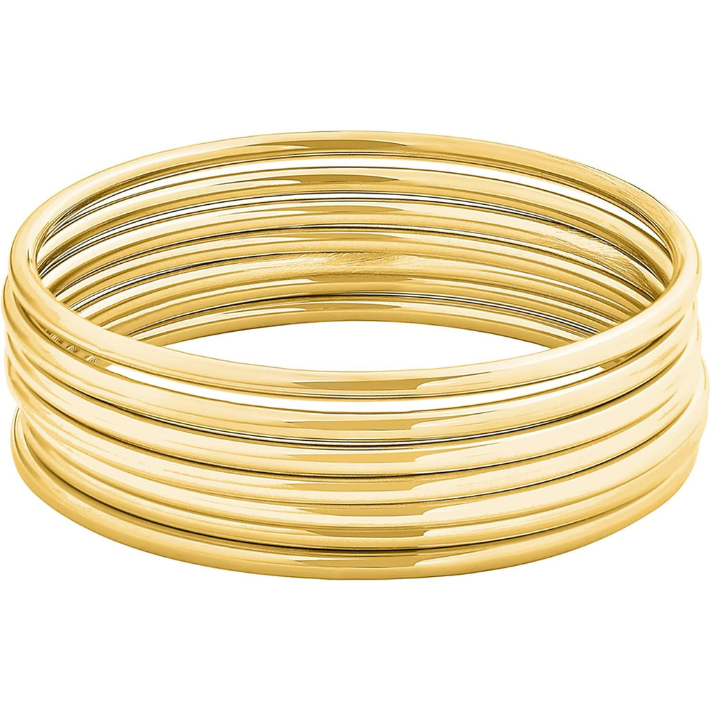 Glossy Thin Round Bangle Bracelet Set for Women, Set of 7
