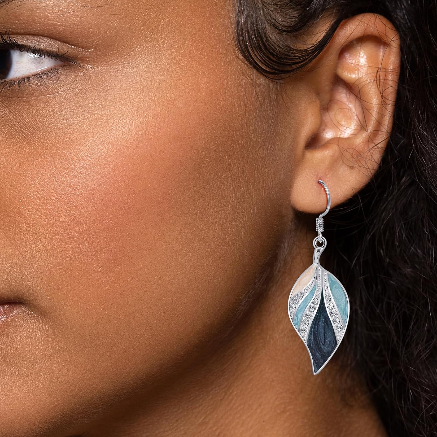 Leaf Dangle Earrings for Women Enamel Boho Teardrop Dangling Bohemian Tropical Earrings Plant Jewelry for Vacation