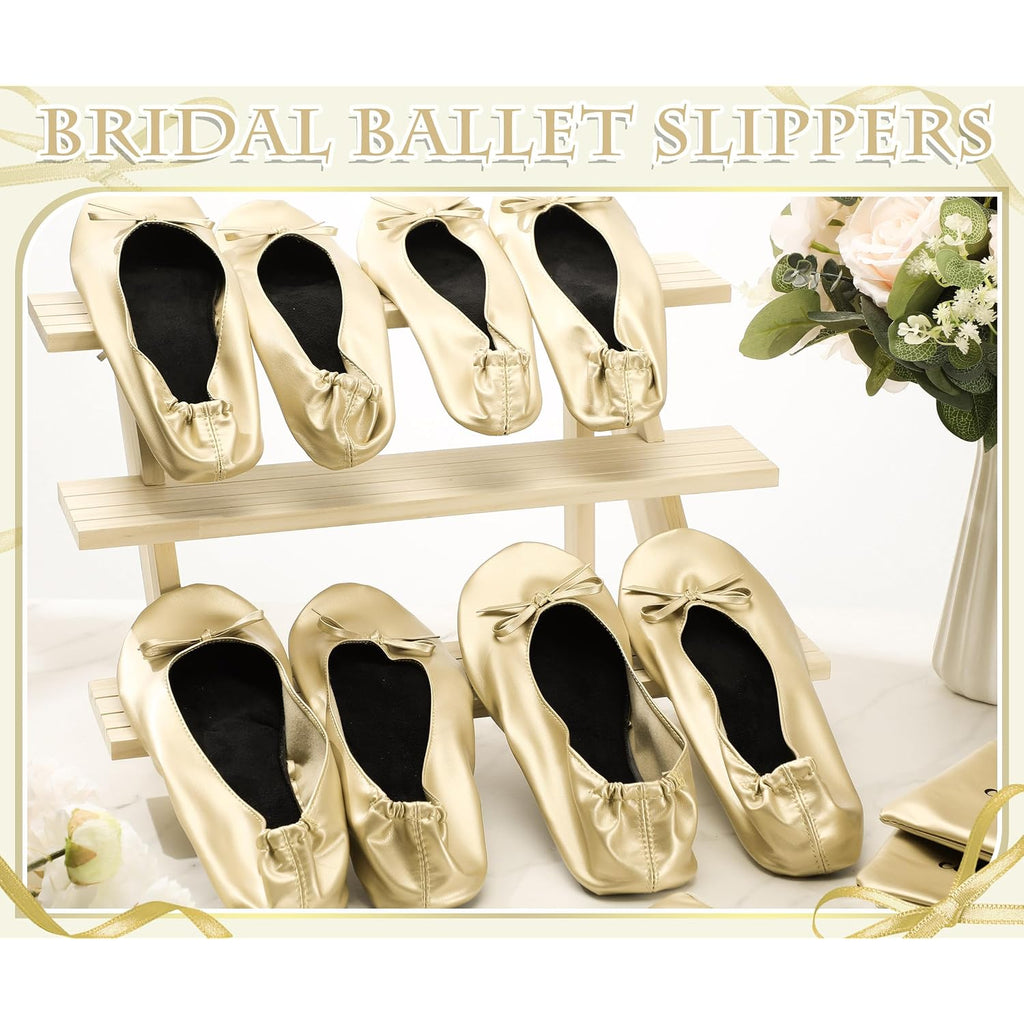 Wedding Foldable Flats Dancing Shoes Bulk Women'S Roll Up Ballet Flats Wedding Party Slippers For Bridesmaids Guests