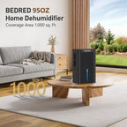 Dehumidifier, 95Oz Dehumidifier For Home 1000 Sq Ft - Quiet With Auto Shut Off & Relaxing 7 Color Ambient Light, Ideal For Livingroom, Bedroom, Basement (Black)