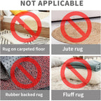 12 Pcs Rug Tape Non Slip – Reusable Washable Rug Grippers For Hardwood Floors, Double Sided Rug Pads To Prevent Sliding & Curling, No Floor Damage, Rental Friendly, White