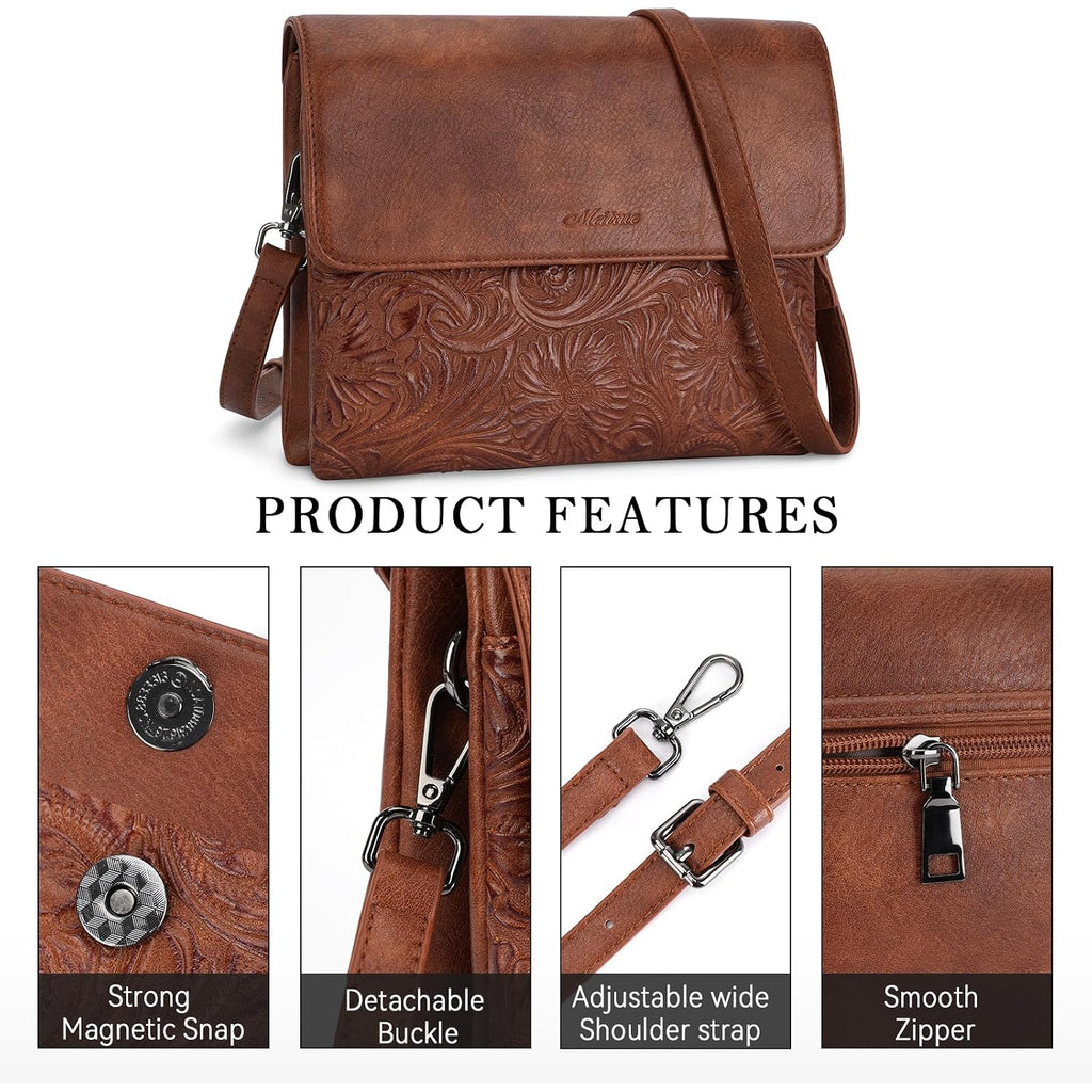 Small Crossbody Bags For Women, Vegan Leather Cell Phone Purse With Adjustable Strap