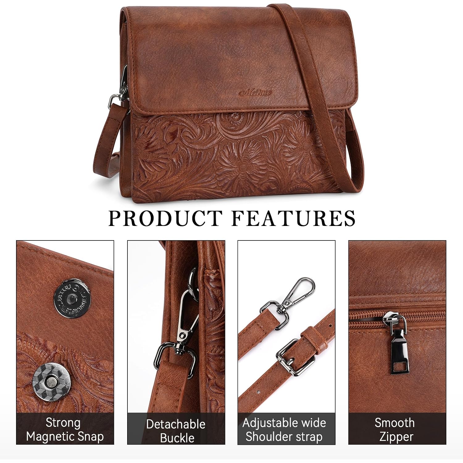 Small Crossbody Bags For Women, Vegan Leather Cell Phone Purse With Adjustable Strap