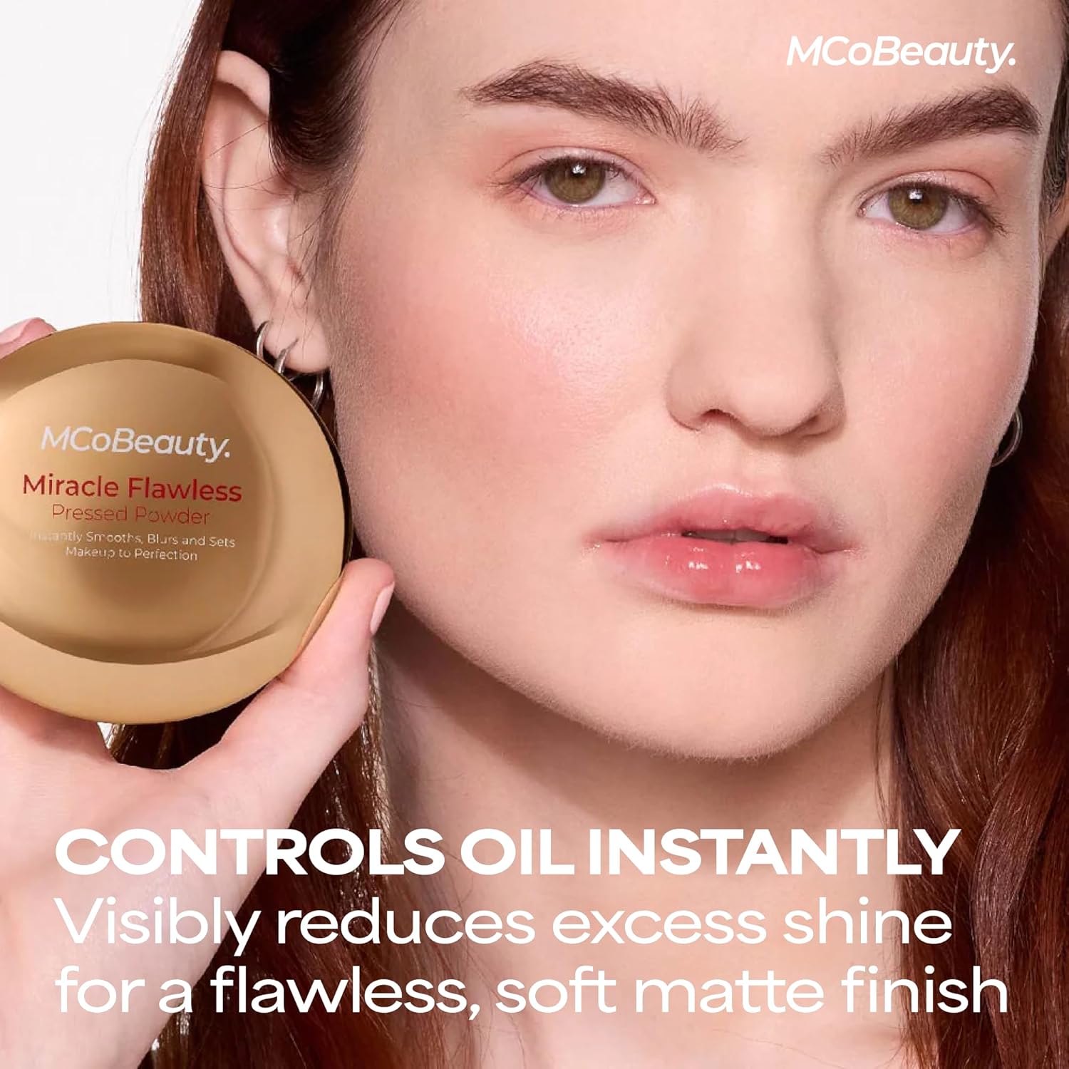 MCoBeauty Miracle Flawless Pressed Powder - 1 Light - Soft Focus Blurring, Finishing & Setting Powder - Face Makeup Compact with Rose Flower Extract Sweet Almond Oil - Vegan & Cruelty Free