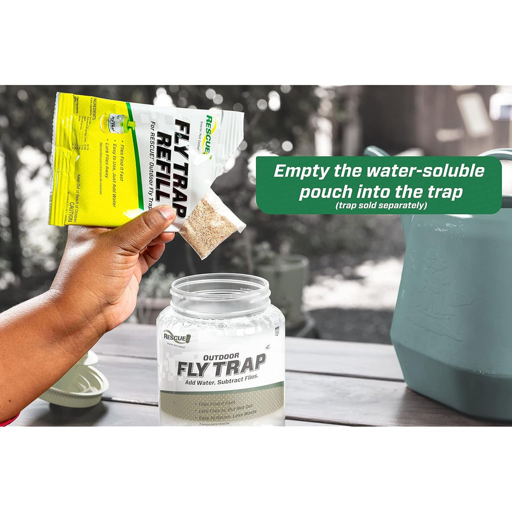 Rescue! Reusable Fly Trap Refill – Outdoor Use - 6 Pack