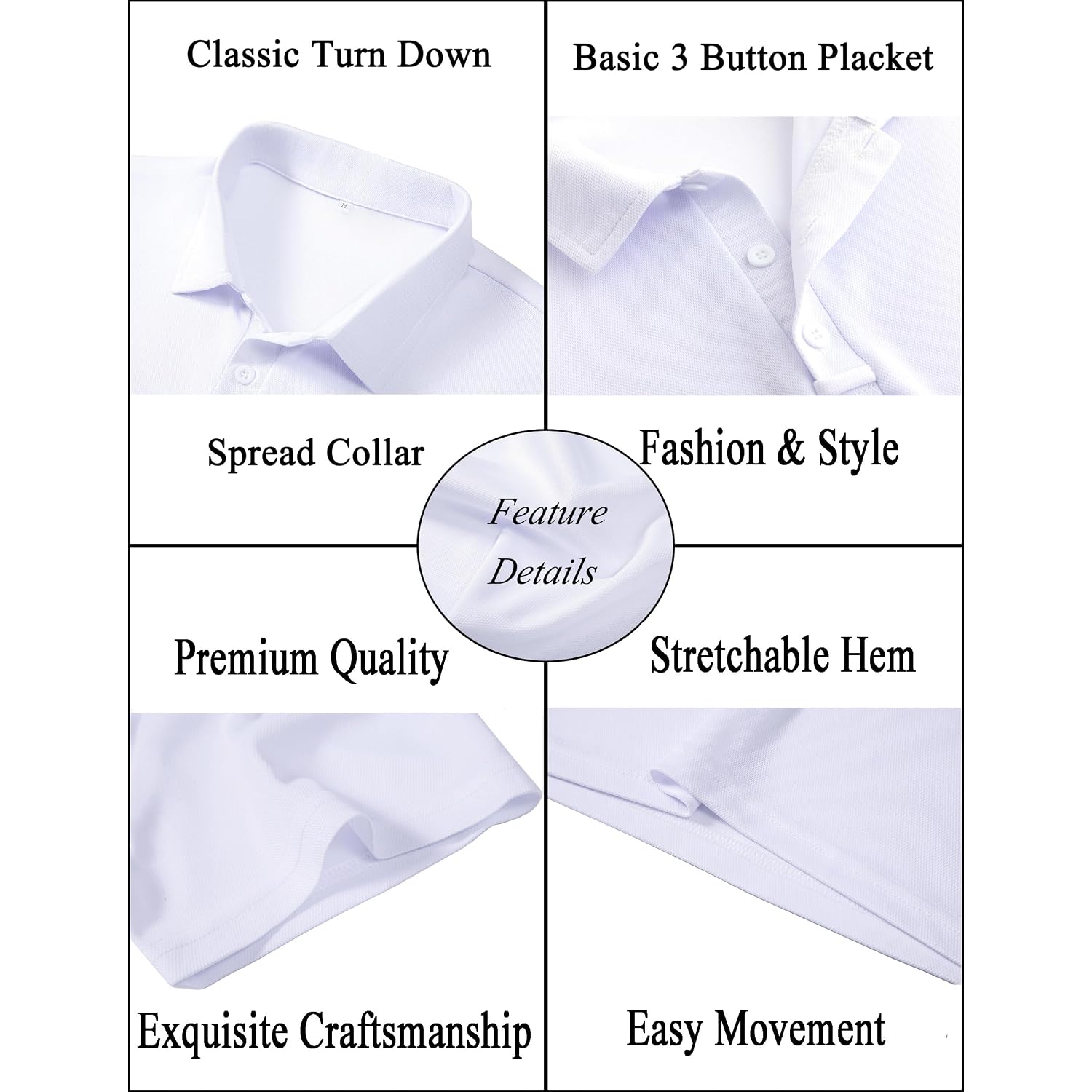 Men'S Performance Golf Polo Shirt Moisture Wicking Quick Dry Short Sleeve Polo Shirts For Men Casual Activewear