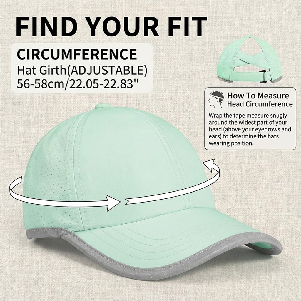 Women'S High Ponytail Baseball Cap, Criss Cross Ponytail Hat, Quick-Drying Sports Hat For Running, Golf, Hiking