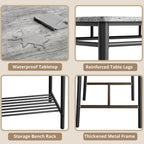 Ironck Dining Table Set For 4, Kitchen Table With Upholstered Bench And 2 Chairs, Kitchen Table And Chairs Set For Small Space, Apartment, Gray