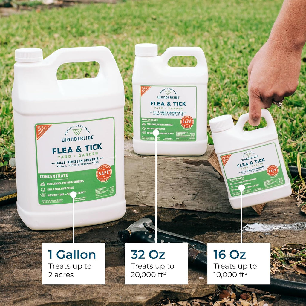 Wondercide - Flea And Tick Spray Concentrate For Yard And Garden - 16 Oz | With Natural Essential Oils – Kill, Control, Prevent, Fleas, Ticks, Mosquitoes And Insects - Safe Around Pets