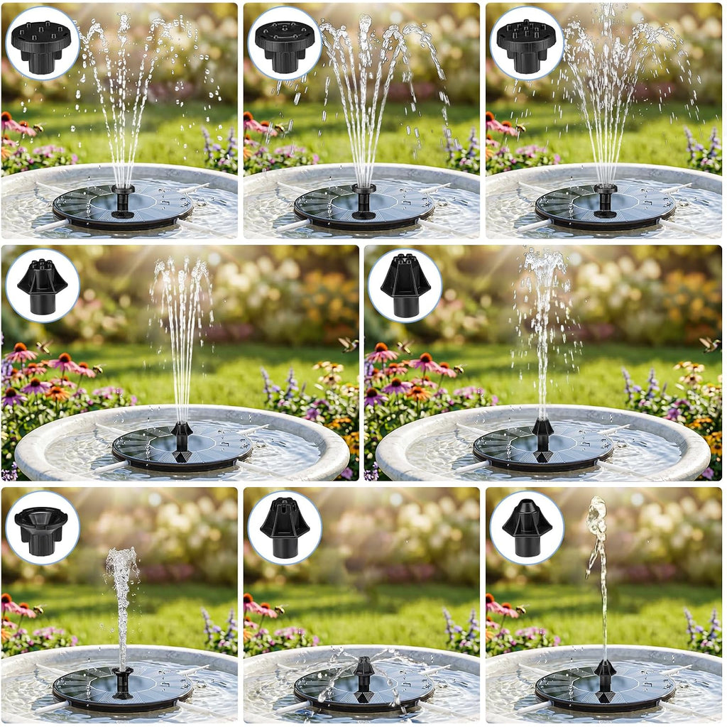 Mademax 1W Solar Bird Bath Fountain Pump, Solar Fountain, Free Standing Floating Solar Powered Water Fountain Pump For Bird Bath, Garden, Pond, Pool, Outdoor