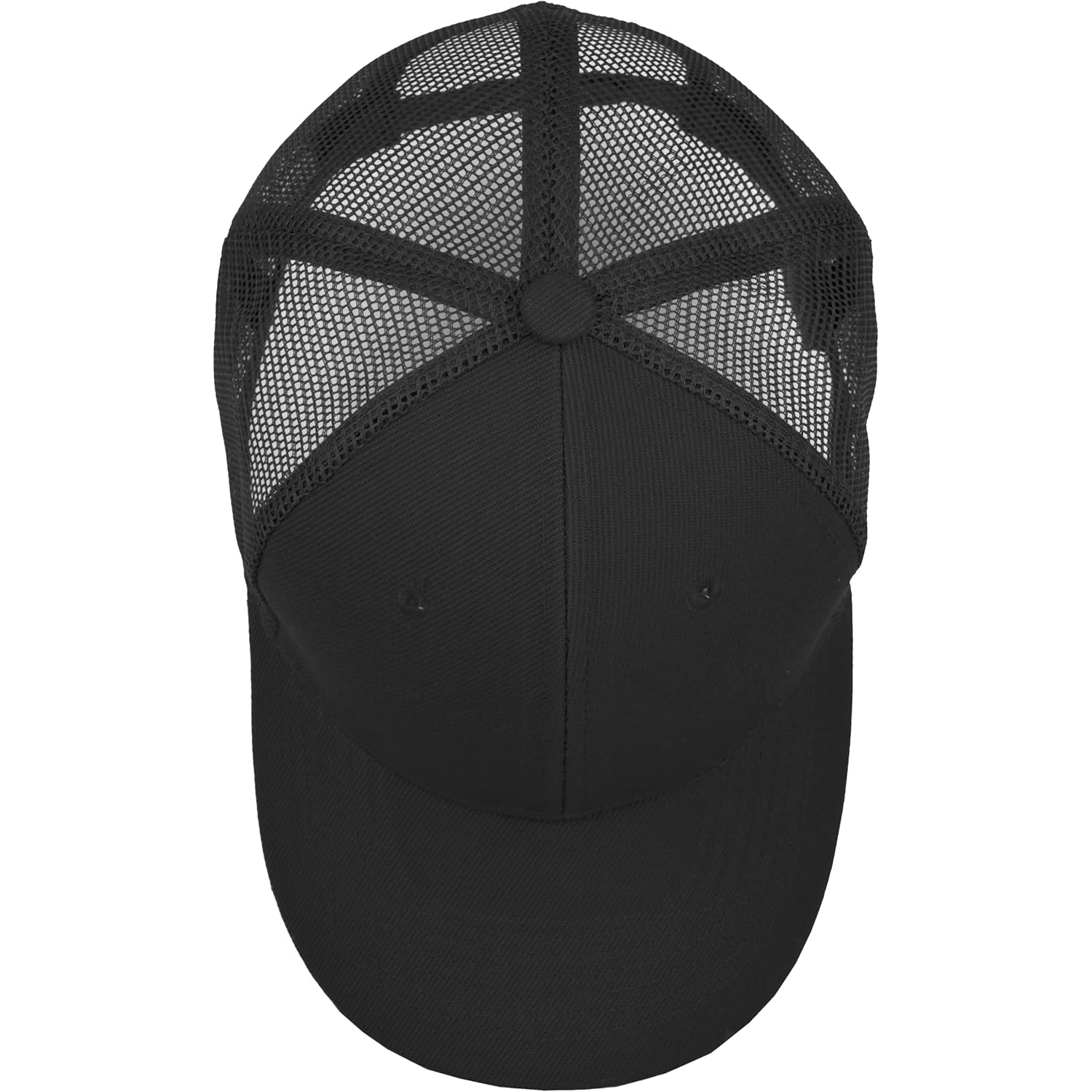 Gelante Mesh Trucker Baseball Cap Snapback Hat Structured Front Panel Black