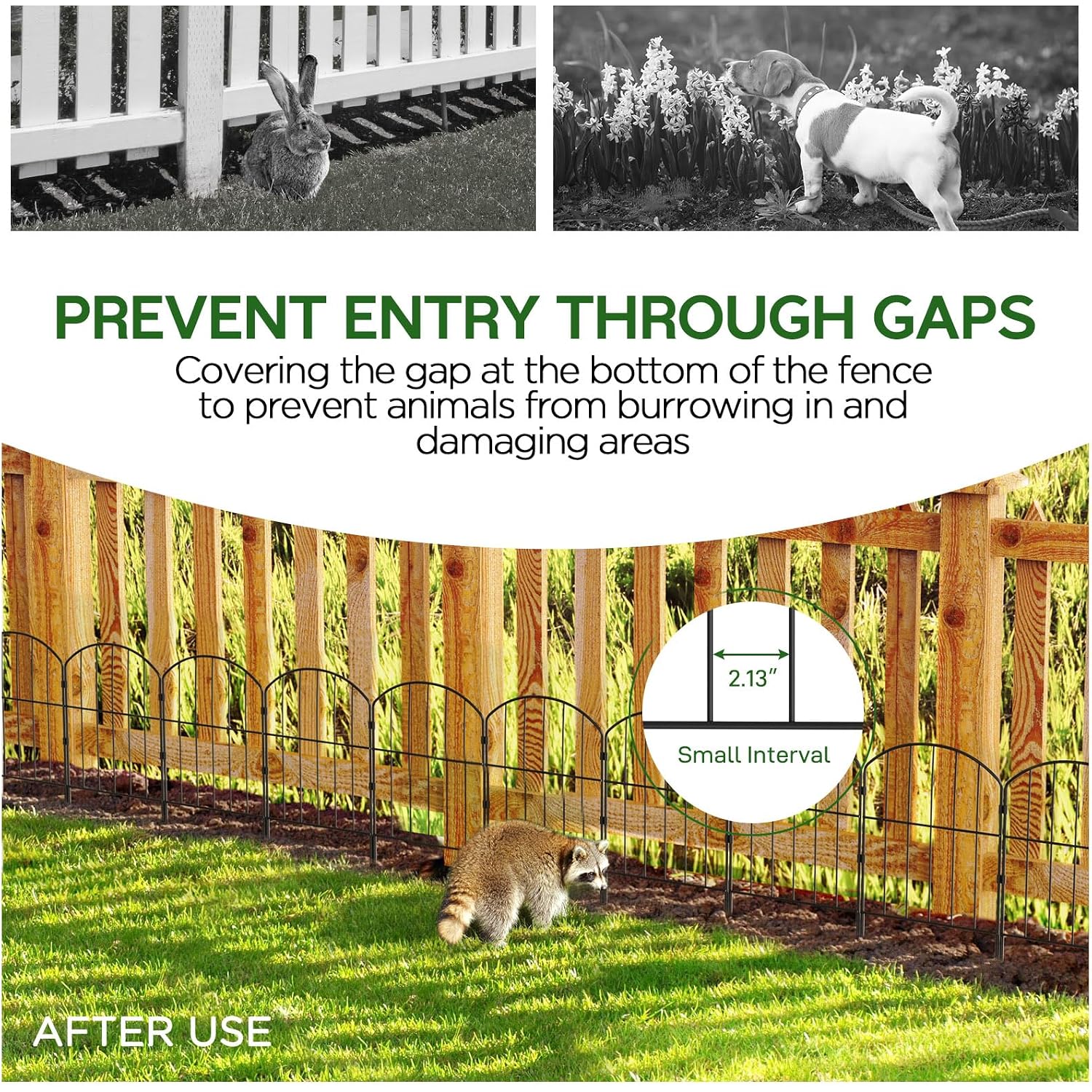 Garden Fence, Total 10Ft(L) X 24In(H) Garden Fencing Animal Barrier, 10 Pcs Rustproof Metal Fence Panels, Black No Dig Fence, Decorative Garden Fences And Borders For Dogs, Flower Bed, Patio