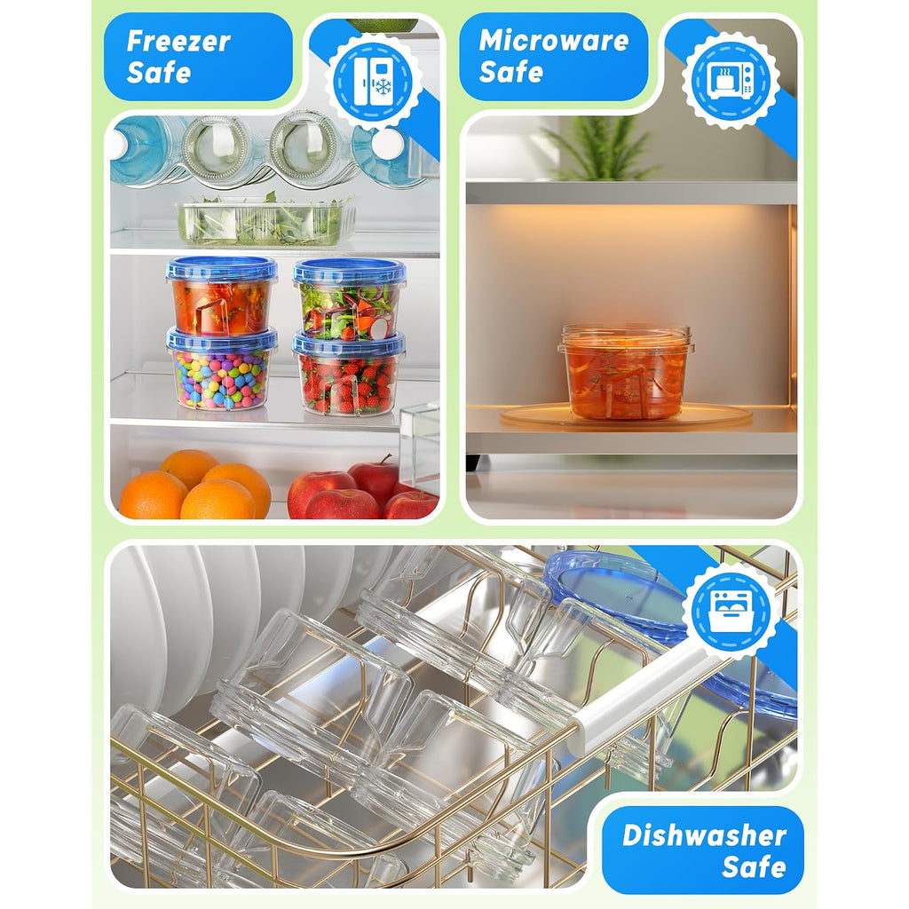 Biuleon 6 Pack-17Oz Freezer Storage Containers, Plastic Food Storage Containers With Twist Top Lids, Bpa Free And Reusable Soup Containers With Lid, Microwave And Dishwasher Safe