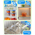 Biuleon 6 Pack-17Oz Freezer Storage Containers, Plastic Food Storage Containers With Twist Top Lids, Bpa Free And Reusable Soup Containers With Lid, Microwave And Dishwasher Safe
