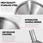 Anaeat Stainless Steel Mini Kitchen Funnel Set, 3 Pack Durable Metal Filling Funnels For Transferring Liquid, Dry Ingredients, Cosmetic Lotion, Fluid, Spices, Powder - Food-Grade & High Heat Resistant