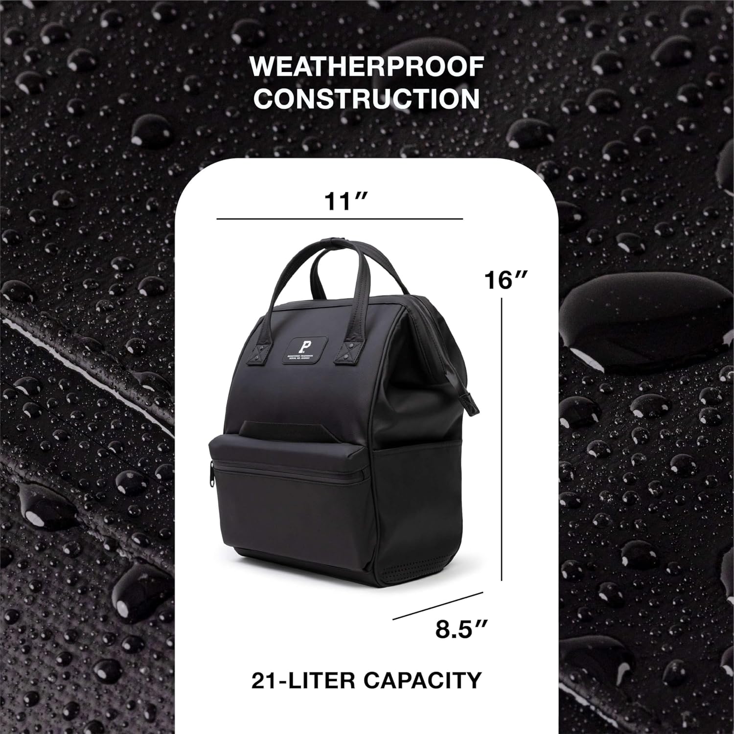 Cascade Standard Backpack, 21L, Black | Weatherproof Construction, Perfect For Daily Use And Travel, Padded Laptop Sleeve And Adjustable Straps