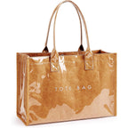 KALIDI PVC Tote Bag Women’s Kraft Paper Work Handbags Purses with Top Handle