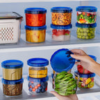 6 Pack-16 Oz Freezer Storage Containers, Small Plastic Containers With Twist Top Lids, Round Food Storage Containers, Reusable Soup Container Microwave/Dishwasher Safe