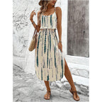 Roseseek Women'S Spaghetti Strap Tie Dye Cami Sun Dress Beach Midi Summer Dresses Resort Wear Vacation Outfits