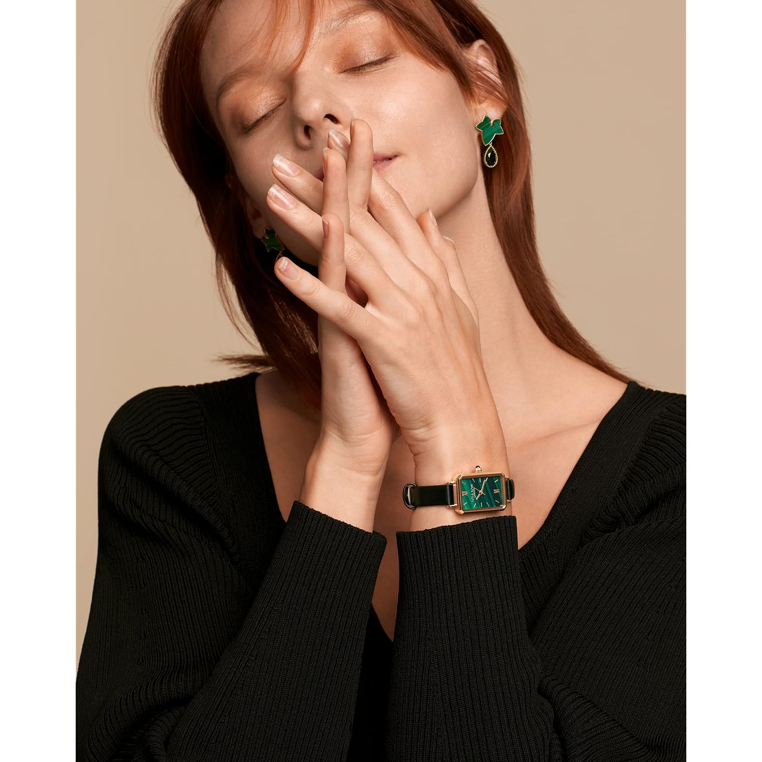 Lola Rose Dainty Women'S Wrist Watch: Green Malachite Dial, Wrapped By Stylish Gift Box, Elegant Present For Ladies And Loved Ones