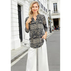 Bepei Womens Tops Dressy Casual 3/4 Sleeve Blouses V Neck Business Work Shirts