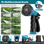 Garden Hose 100Ft Non-Expanding, Lightweight Hose With 10-Function Nozzle, Leak-Proof No-Knot, Easy To Carry, Wear-Resistant, Sturdy 3/4Ght Flexible Water Hose For Outdoor (Black With Nozzle)