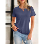 Anrabess Womens Short Sleeve Tops Summer Tshirts Cute Keyhole Neck Casual Basic Tee Dressy Work 2026 Spring Trendy Outfits