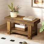 Solid Wood Entryway Bench - 31.5" Farmhouse Small Storage Benches, Narrow Bench Seat For Indoor, Entryway, Dining Room, Living Room And Hallway, Rustic Natural