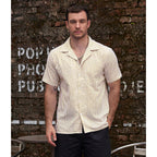Vatpave Mens Striped Summer Shirt Casual Button Down Short Sleeve Beach Shirts Cotton Shirts For Men
