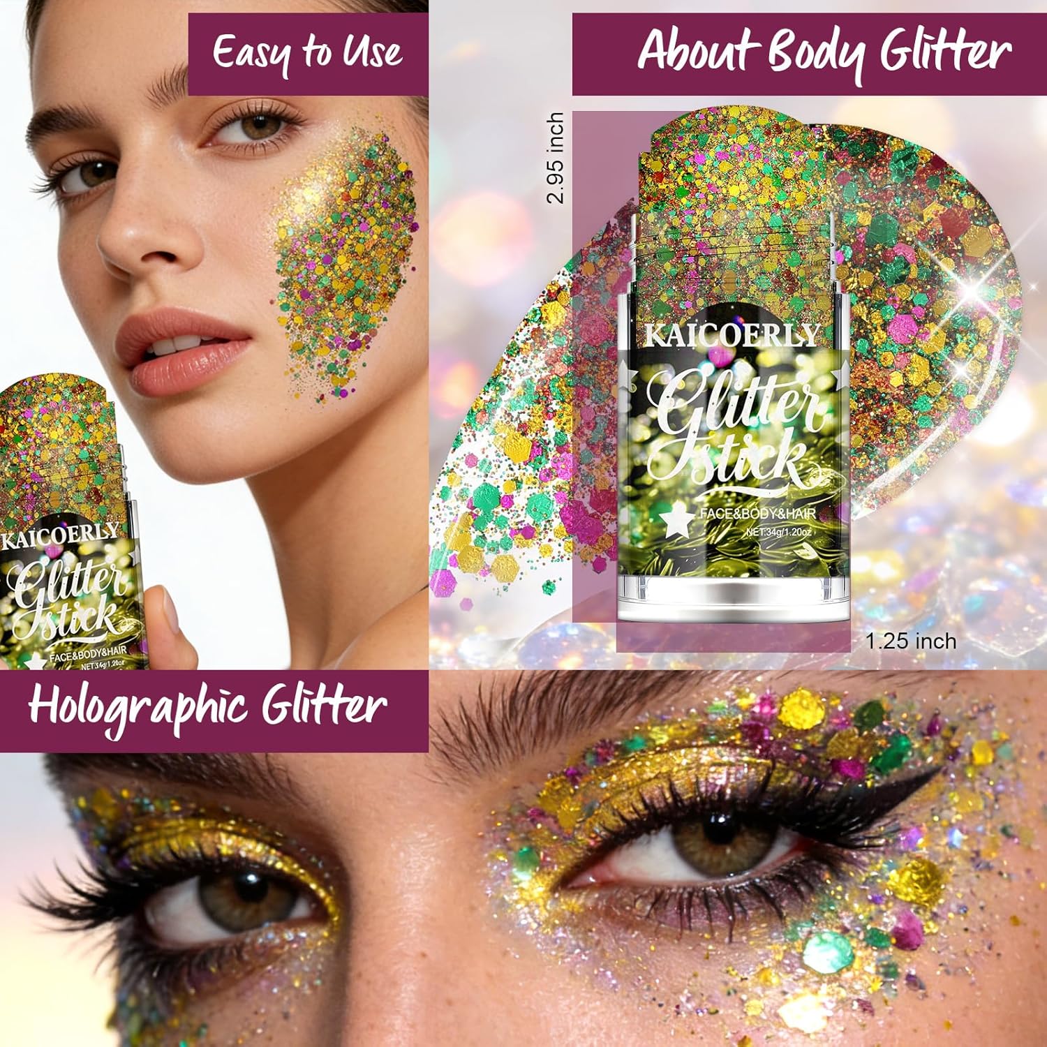 Mardi Gras Body Glitter Gel, Mardi Gras Outfit Body Glitter for Face Body Hair, Chameleon Color Changing Glitter Gel for Rave Party Mermaid Sequins Festival Accessories Shimmer Makeup #10