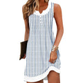 Disamer Sundresses For Women 2026 Beach Vacation Swimsuit Cover Ups Boho Summer Dresses Button Striped Sleeveless Beach Dress