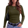Zeagoo Women Long Sleeve Tops Crewneck Ribbed Knit Fitted Tshirts Dressy Casual Basic Tee 2026 Summer Fall Clothes