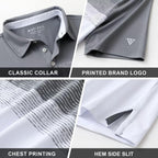 M Maelreg Golf Shirts For Men Dry Fit Performance Chest Print Color Block Moisture Wicking Casual Short Sleeve Polo Shirts