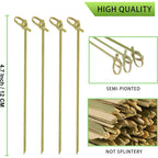 200 PCS Cocktail Picks, 4.7 Inch Toothpicks for Appetizers, Natural Bamboo Knot Skewers, Mini Food Sticks, Fancy Tooth Picks for Drinks,Fruit,Charcuterie,Cocktail Garnish Accessories, Party Supplies