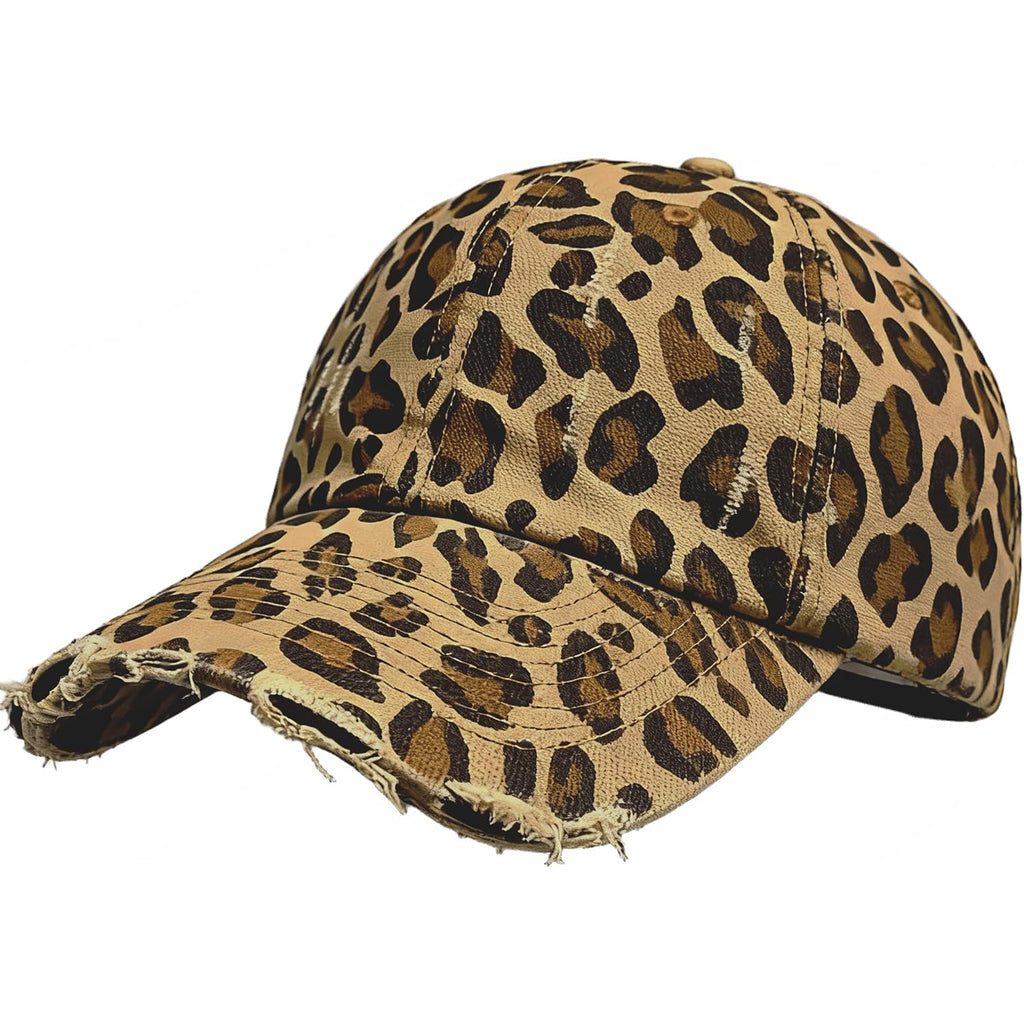 Baseball Hats For Women Men Adjustable Leopard Print Dad Trucker Hat Cotton Sun Protection Caps Sports Golf Medium