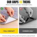 Alien Grip Rug Gripper Carpet Tape - 12pcs, 4x4 in. Anti-Slip Hardwood, Tile Floor, No Damage - Double Sided Reusable, Non Slip Corner Rug Pads - As Seen on TV