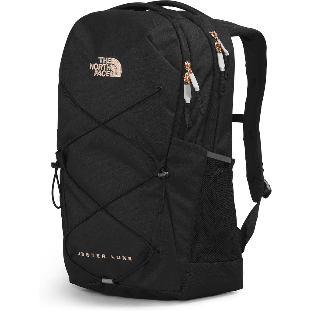 Thenorthface Women'S Jester Luxe Everyday Laptop Backpack, Tnf Black/Burnt Coral Metallic, One Size