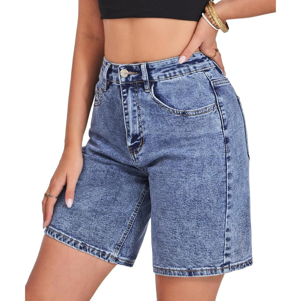 Bermuda Shorts for Women High Waisted Jorts Jean Shorts Womens Trendy Outfits Casual Summer Stretchy Denim Shorts