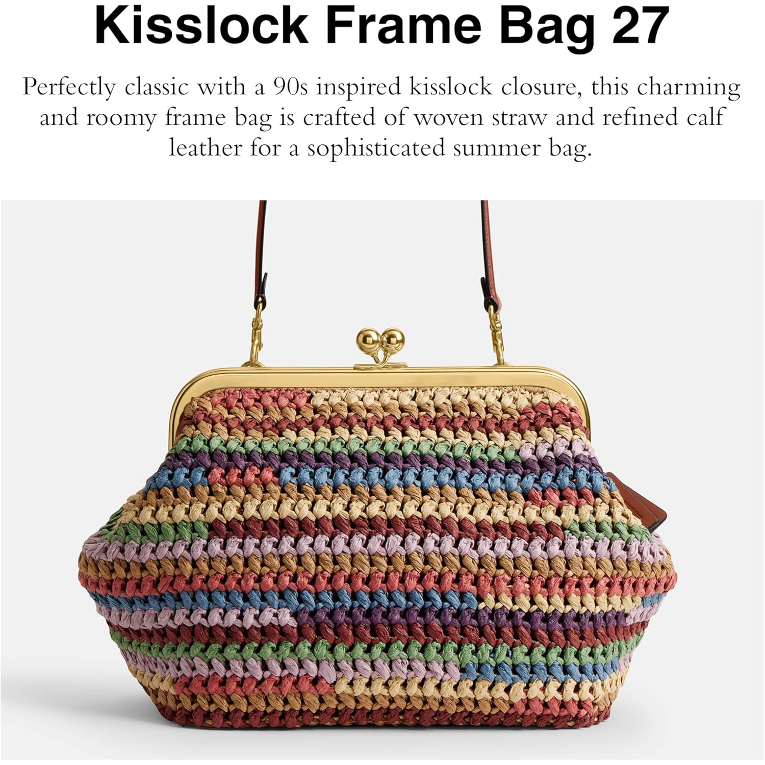 COACH Kisslock Frame Bag 27 in Straw
