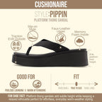 Cushionaire Pippin Chunky Platform Flip Flops, Stylish Wedge Flip Flops For Women With Cushioned Footbed And Durable Sole