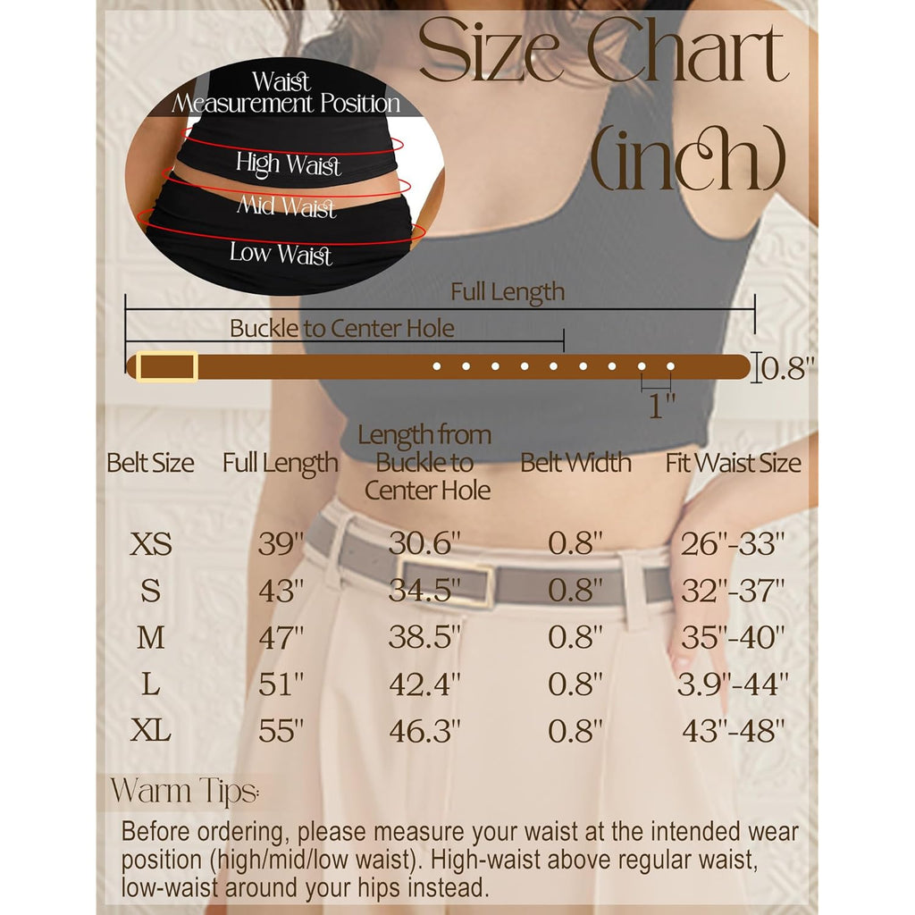 SANSTHS Skinny Reversible Belts for Women, Two-in-one Women Thin Belt for Dresses Jeans Pants with Gold Buckle