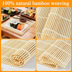 4 Pcs Bamboo Roll Sushi Mat, Sushi roll maker for Kimbap Sushi Maki Rolls, Easy Homemade (9.5" x 9.5")