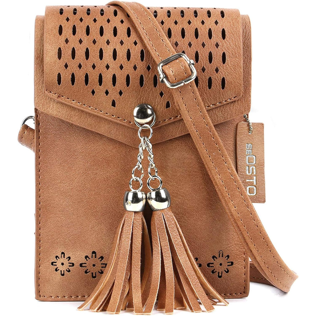 seOSTO Womens Small Crossbody Bag For Woman, Tassel Wallet Purse，Gifts For Teenage Girls