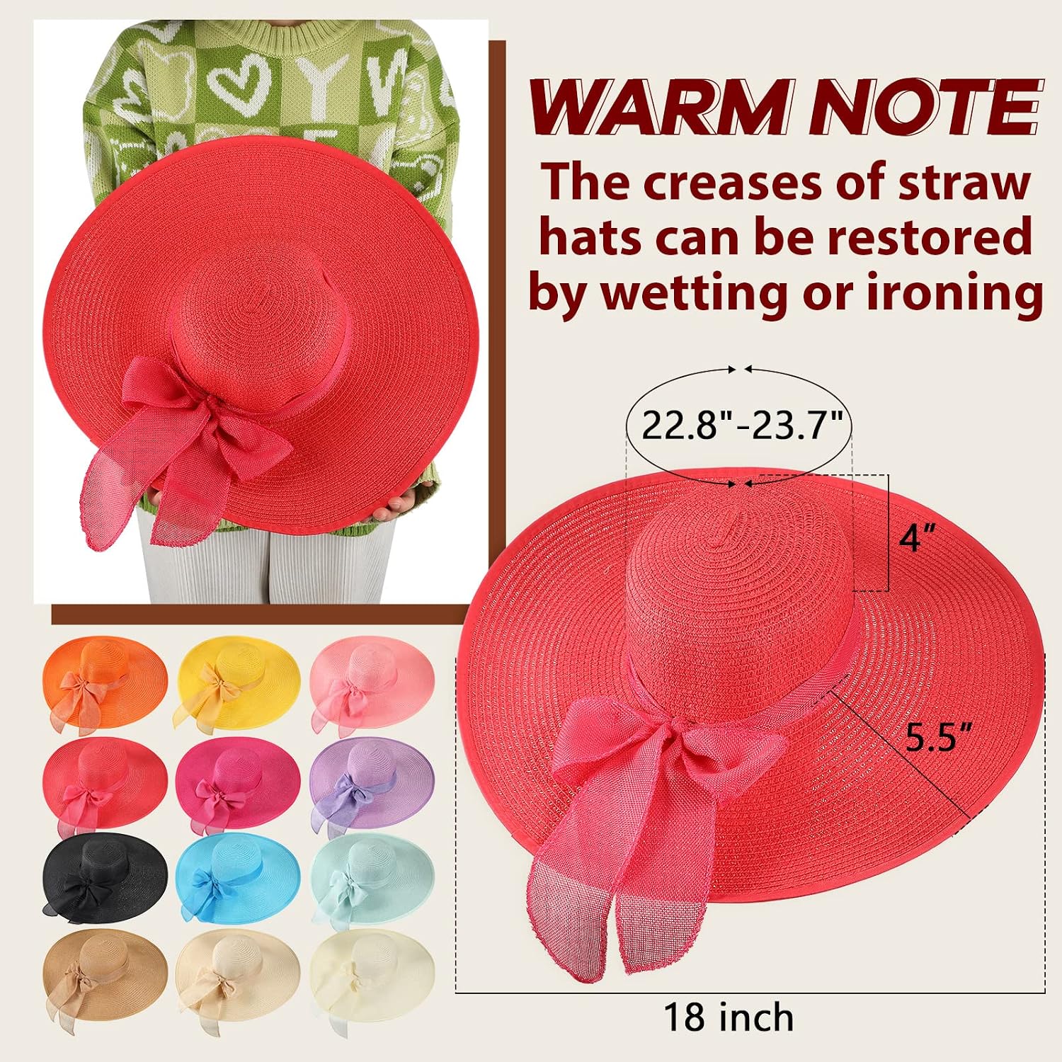 12 Pcs Women'S Wide Brim Straw Hats Floppy Sun Hat Panama Fedora For Tea Party Foldable Sun Visors Summer Beach Cap