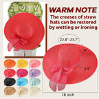 12 Pcs Women'S Wide Brim Straw Hats Floppy Sun Hat Panama Fedora For Tea Party Foldable Sun Visors Summer Beach Cap