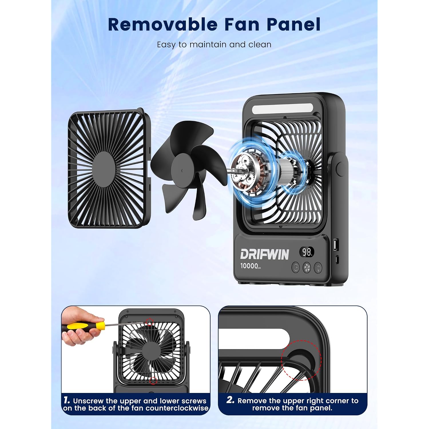Magnetic Cruise Approved Fan With Night Light, 10000Mah Ultra-Slim Travel Fan, 4-Speed, Hook Design, Portable Fan For Cruise Ship Cabin, Bedroom Sleeping, Camping, Travel & Cruise Essentials 2026