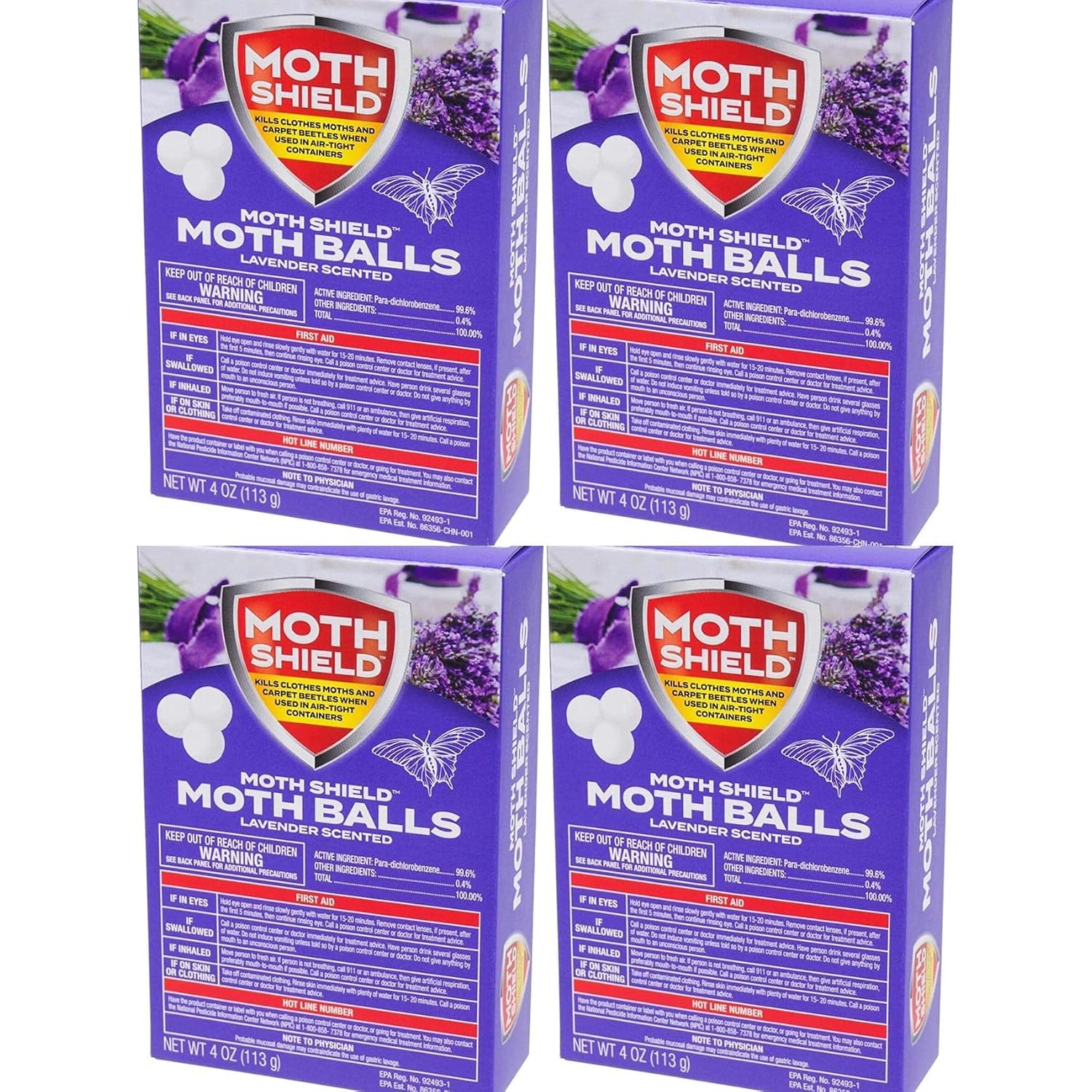 Moth Balls Moth Shield 4Oz Pack (Lavender Scent, 4)