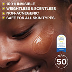 Supergoop! Unseen Sunscreen - Spf 50 - Clear & Invisible Face Sunscreen + Broad Spectrum + Makeup-Gripping Primer - Weightless, Scentless, Oil Free - For All Skin Types & Tones - 1.7 Fl Oz
